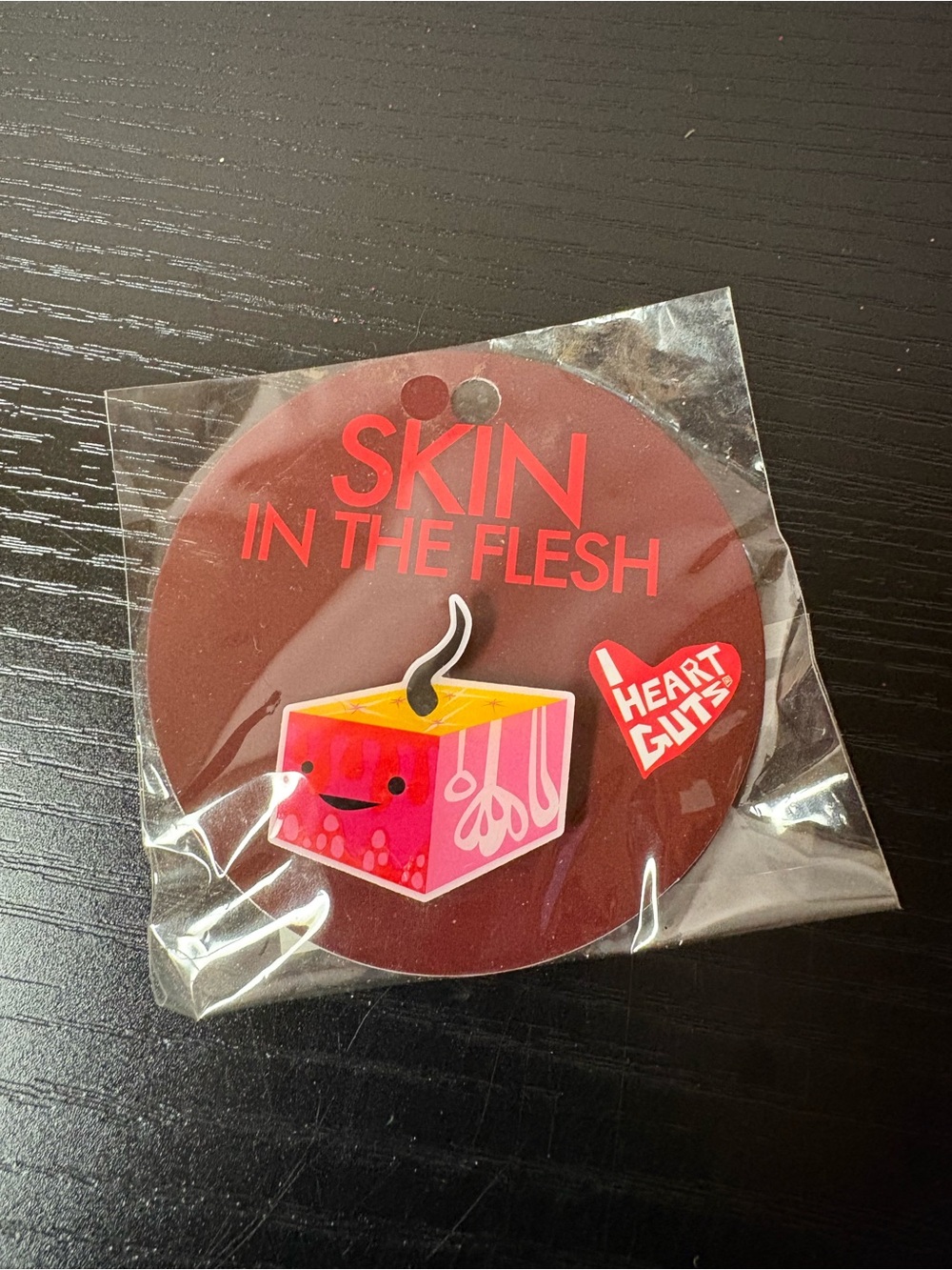 I Heart Guts Skin in the Flesh Enamel Lapel Pin New in Package